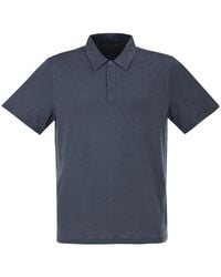 Majestic - Stretch Linen Polo Shirt With Button Placket - Lyst