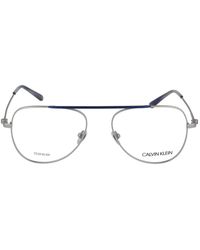 Calvin Klein - Satin Metal Optical Glasses - Lyst