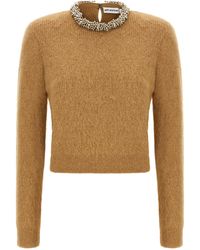 Self-Portrait - Self Portrait Sweater With Jewel Embroidery - Lyst