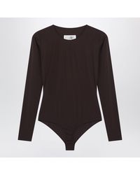 MM6 by Maison Margiela - Longsleeve Lycra Jersey Bodysuit - Lyst