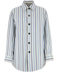 Bottega Veneta - Embroidered Silk Oversize Padded Shirt - Lyst