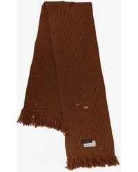 MM6 by Maison Martin Margiela - Wool Blend Scarf With Distressed Effect - Lyst