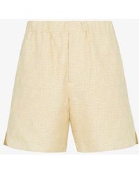 Fendi - Ff Jacquard Light Linen Bermuda Shorts - Lyst