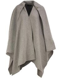 Fabiana Filippi - Wool Cape With Jewellery Detail - Lyst