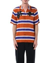 Dries Van Noten - Striped Floral Embroidery Shirt - Lyst