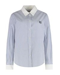 Miu Miu - Striped Cotton Shirt - Lyst