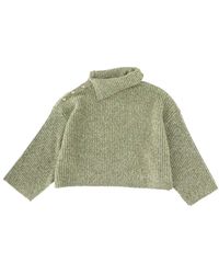 Ganni - Sweater With Side Button Closure - Lyst