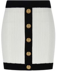 Balmain - Two-Tone Miniskirt - Lyst
