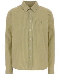 Saint Laurent - Vertical Striped Button Shirt - Lyst