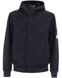 Stone Island - Jacket With Hood And Water- And Wind-Resistant Membrane - Lyst