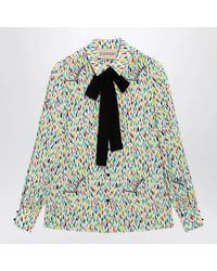 Valentino - Multicolored Silk Blouse With Lavallière - Lyst