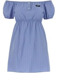 Miu Miu - Embroidered Poplin Mini Dress - Lyst