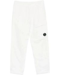 C.P. Company - Cotton/Linen Elasticated Lens Cargo Pants - Lyst