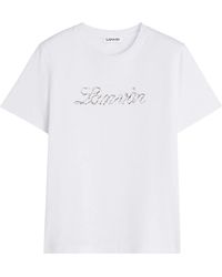 Lanvin - Embroidered Script Logo T-Shirt Clothing - Lyst
