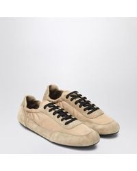 Prada - Camel Re-Nylon And Suede Sneaker Collapse - Lyst