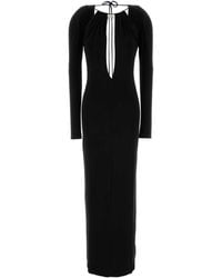Marine Serre - Draped Jersey Ls Long Dress - Lyst