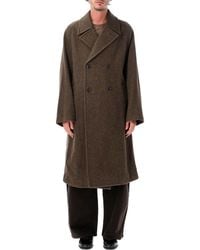 Lemaire - Double-Breasted Wool Coat - Lyst