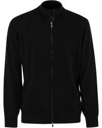 Brunello Cucinelli - High-Necked Cashmere Cardigan With Zip - Lyst