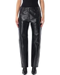 Magda Butrym - Leather Straight-Leg Leather Pants - Lyst