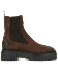 Hogan - Suede Ankle Boots With Lug Sole - Lyst