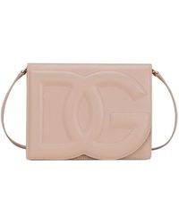 Dolce & Gabbana - Leather Shoulder Bag With Dg Logo - Lyst