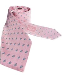Gucci - Silk Jacquard Tie With Double G - Lyst