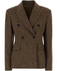 Brunello Cucinelli - Melange Wool Blend Blazer - Lyst