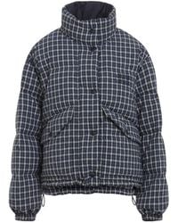 Miu Miu - Blu Bianco Reversible Checked Down Jacket - Lyst