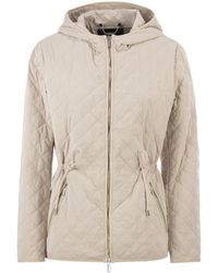 Moorer - Quilted Hooded Jacket With Adjustable Waist - Lyst