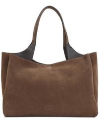Tod's - Tabacco Palissandro Apa Medium Suede Shoulder Bag - Lyst