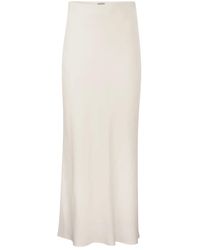 Brunello Cucinelli - Viscose And Linen Long Pencil Skirt - Lyst