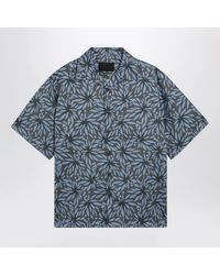 Prada - Hematite/ Floral Print Bowling Shirt - Lyst