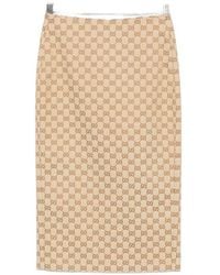 Gucci - Gg Cotton Midi Skirt - Lyst