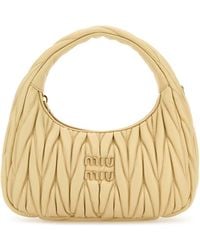 Miu Miu - Cream Nappa Leather Wander Handbag - Lyst