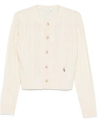 Sporty & Rich - "Src" Cableknit Cashmere Cardigan - Lyst