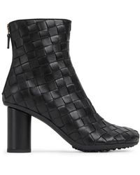 Bottega Veneta - Atomic Leather Ankle Boots - Lyst
