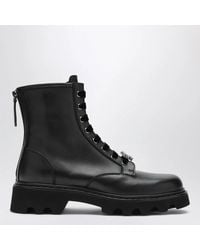 Roger Vivier - Leather Ankle Boots With Rhinestone Buckle - Lyst