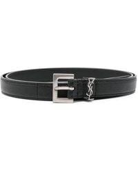 Saint Laurent - Cassandre Leather Belt - Lyst