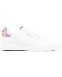 Dolce & Gabbana - Portofino Sneaker With Pearl - Lyst
