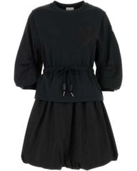 Moncler - Cotton Sweatshirt Dress - Lyst