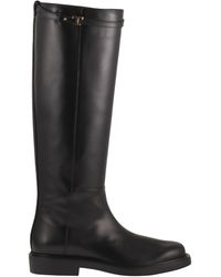 Tod's - Calfskin Leather Knee-High Boots With T Detail - Lyst