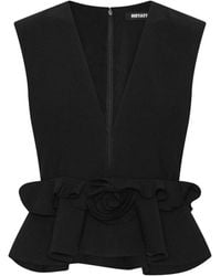 ROTATE BIRGER CHRISTENSEN - Rotate V-Neck Flower Top - Lyst