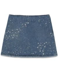 Versace - Glitter Denim Skirt - Lyst