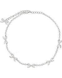 Self-Portrait - "Crystal Bow" Necklace - Lyst