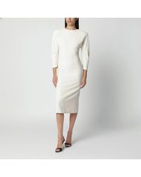 ANDAMANE - Milk Midi Dress With Rounded Shoulders - Lyst