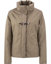 Fay - Padded Jacket With High Collar And Hook Fastening - Lyst