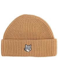 Maison Kitsuné - Maison Kitsuné Beanie With Fox Patch - Lyst