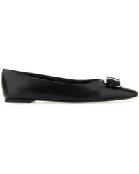 Ferragamo - Zea Leather Ballerina Flat - Lyst