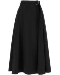 Burberry - Twill Skirt - Lyst