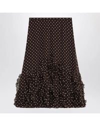 Valentino Garavani - Silk Skirt With Plusdepois Motif - Lyst